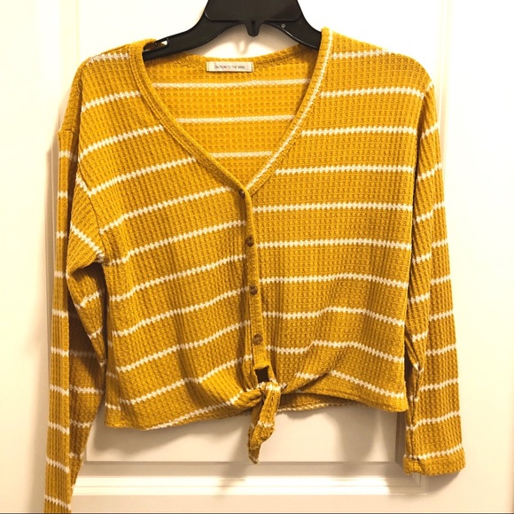 Mustard button down top - Picture 2 of 3
